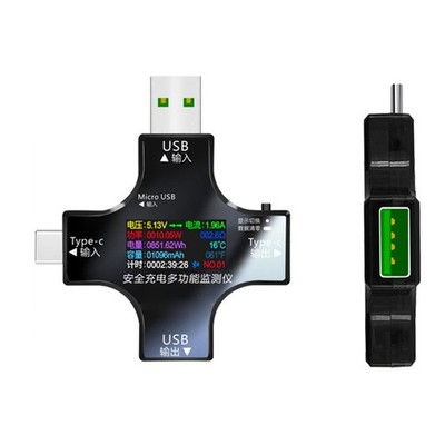 USB Power Monitoring Gerät mit IPS Farbbildschirm und tastengesteuerter Benutze