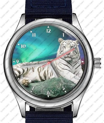 White Tiger Trendy 38mm Face Wrist Watch