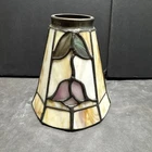 Vtg Tiffany Style Stained Glass Flower Lamp Shades  5 1/ 4" Tall X 5" Wide