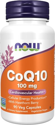 NOW FOODS CoQ10 100 mg with Hawthorn Berry 90 Veg Capsules