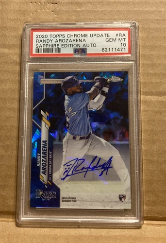 2020 Topps Chrome Update Sapphire Edition #RA-RA Randy Arozarena RC AUTO PSA 10