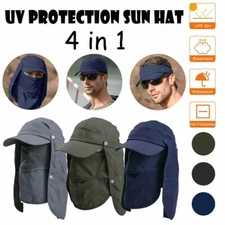 Summer UV Protection Sun Hat Baseball Cap With Neck Face Flap For Fishing Hiking