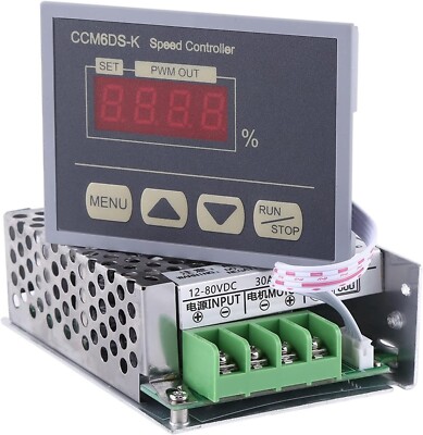 12-80V PWM DC Motor Speed Controller Governor With Digital Display Panel 30A 