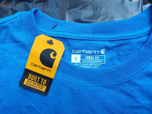 Carhartt Mens Loose Fit Heavyweight Short-Sleeve Pocket T-Shirt Blue Size L - Picture 6 of 6