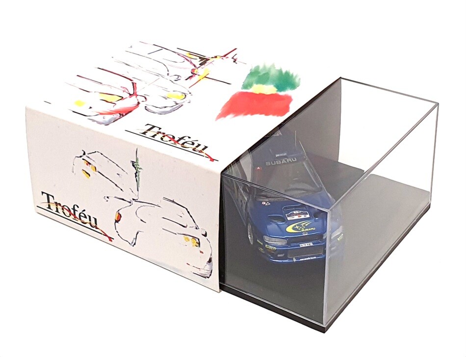 Miniature Voiture Subaru Impreza WRC – Vainqueur Rallye Argentine 2000 – Pilote Burns – Échelle 1:43 – Trofeu