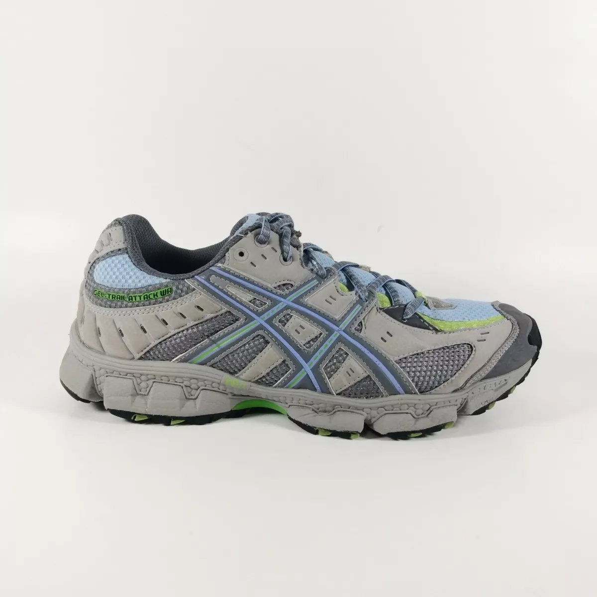 Asics Gel Trail Attack Womens 9.5 Grey Green Running T968N | eBay