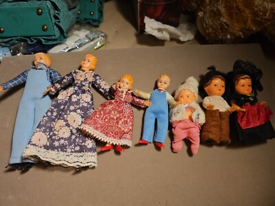 Vintage Lundby Caco Dollhouse Family Of People threadwrap Miniature  bendable