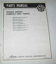 Ariens 932000 Series Compact Sno-Thro Snow Thrower Parts Manual Catalog 1978 OEM