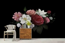3D  Bouquet Floral Wallpaper Wall Mural Removable Self-adhesive Sticker817