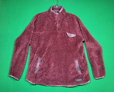 Simply Southern Womens XLarge Red 1/4 Snap Soft Sherpa Fleece Pullover