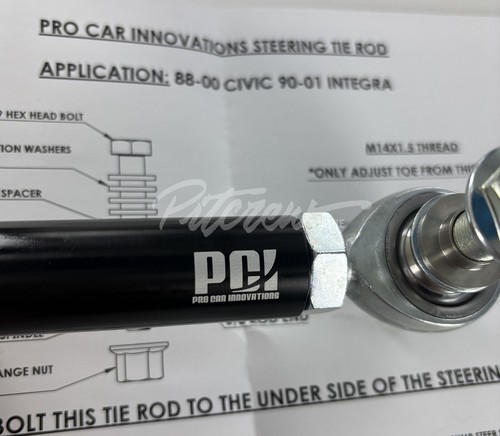 PCI Aluminum Adjustable Bump Steer Tie Rod Ends for EF EG EK DA DC - Foto 2 di 2