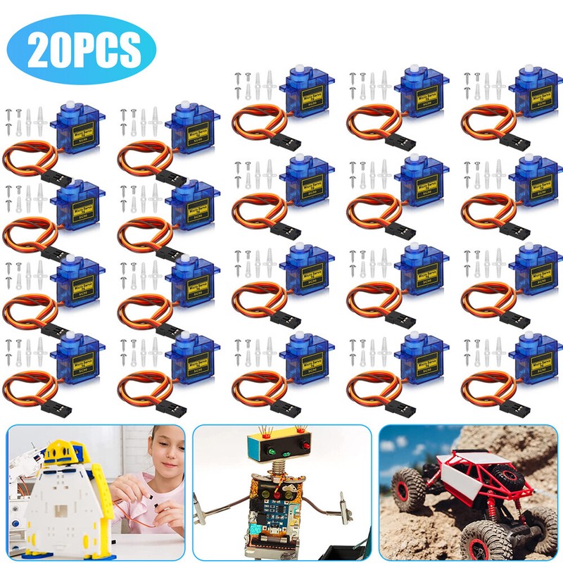 20PCS SG90 9g Mini Micro Servo Motor Gear for RC Plane Helicopter Control