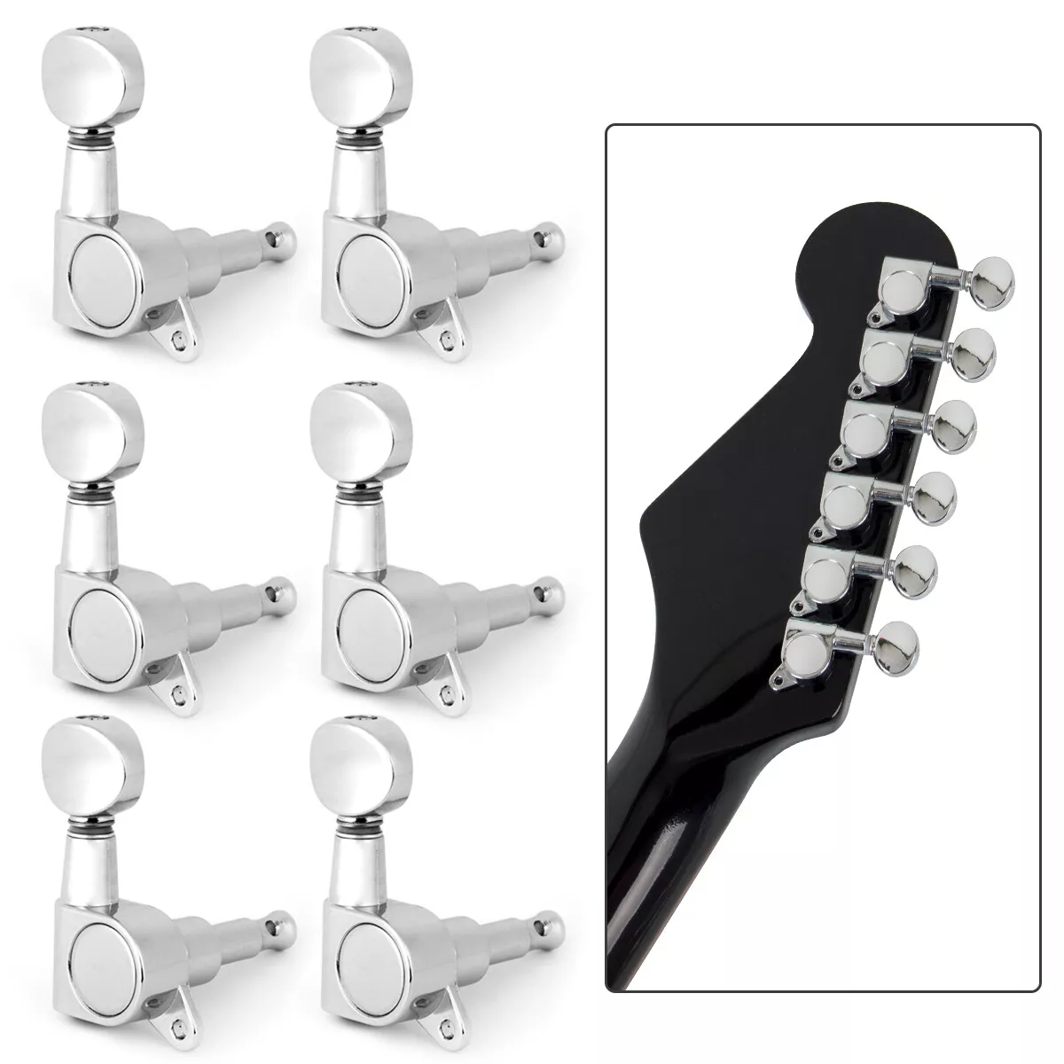 6 PCS Guitar String Tuning Pegs Tuner Accordeur Semi-Fermé TêTes de Machine  poN4