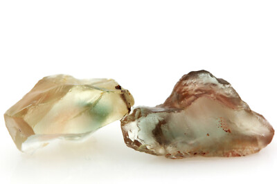OREGON SUNSTONE - 15.10ct. (2x) TEAL BLUE GREEN RED SHIFT Facet Rough Gemstones