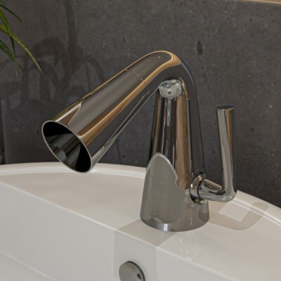 ALFI Single Hole Cone Waterfall Bath Faucet in Polished Chrome AB1788-PC