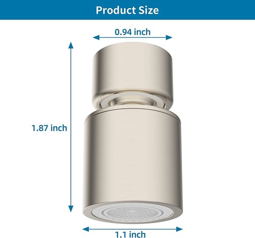 Swivel Faucet Aerator,360° Big Angle Rotate Kitchen Sink Faucet Attachment - Picture 24 of 46