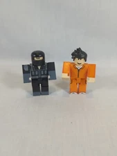 Roblox Poseable Mini Figures Black Mask Ninja & Jailbreak Prisoner Sharkbyte
