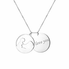 Women "I love you " Mom Hug Baby Charm Stainless Steel Necklace for Mothers Gift