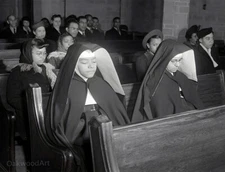 1942 BLACK NUNS at Catholic Church Service in Chicago, Vintage Photo Reprint