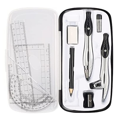 Geometry Set,Lifreer Compass for Geometry Kit Includes Compass, Black