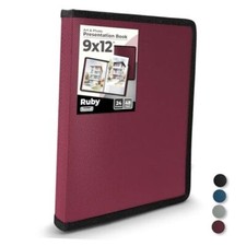 9x12 Art Portfolio Binder -  , Portfolio Folder for Artwork, 9 x 9x12" Ruby