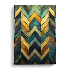 Chevrons Art Nouveau Art Canvas Wall Art Print Framed Picture Decor Living Room
