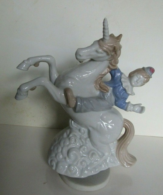 China Musical Unicorn & Clown Figurine "Send In The Clowns" Little