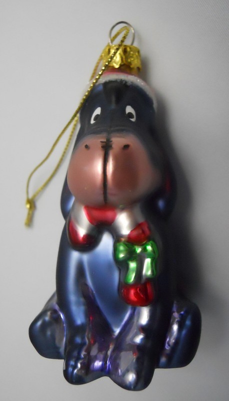 Disney EEYORE European Style Blown Glass Donkey WINNIE POOH Christmas Ornament