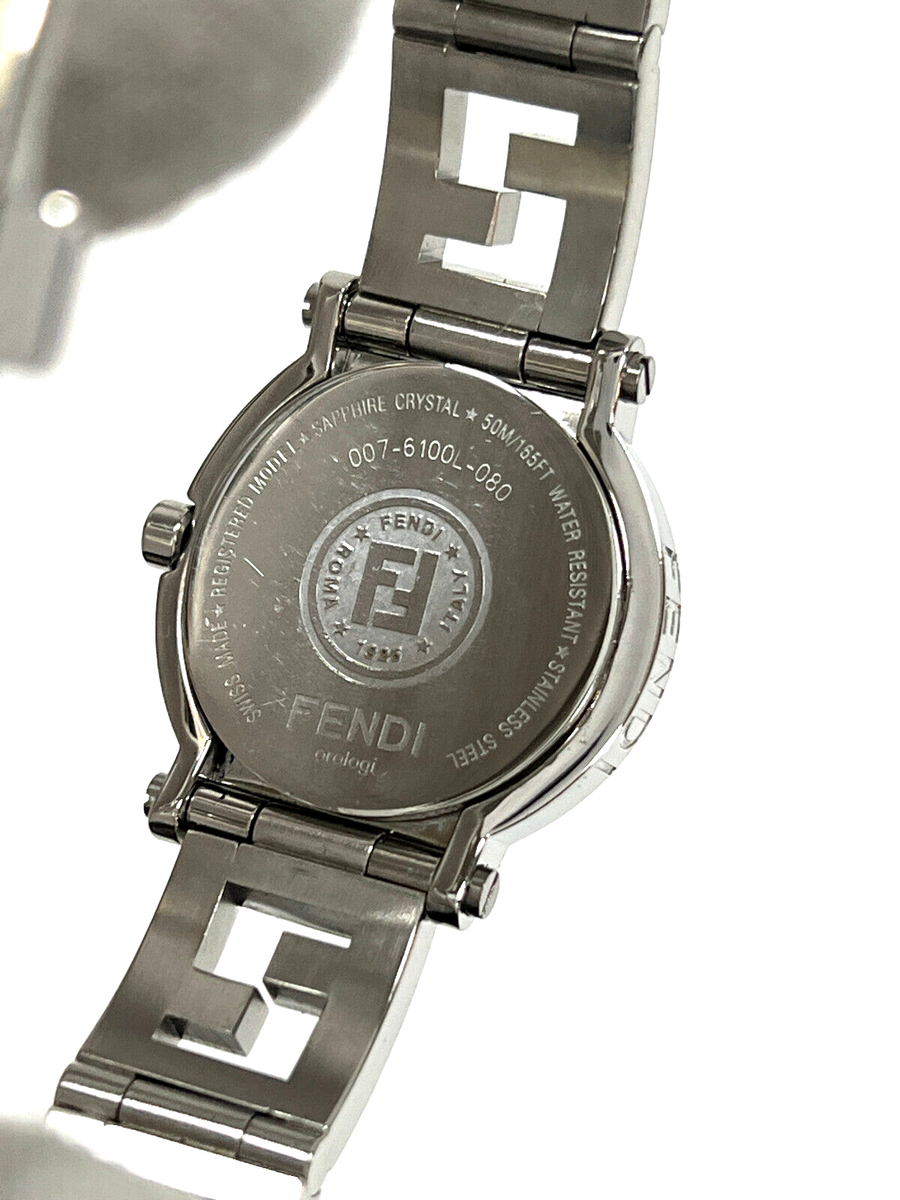 Fendi Orologi Pink MOP Diamond Bezel Stainless Steel Swiss Quartz