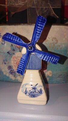 Delfts Holland Windmühle - Dutch Porcelain - Blue Delfter Hand Painted Windmill