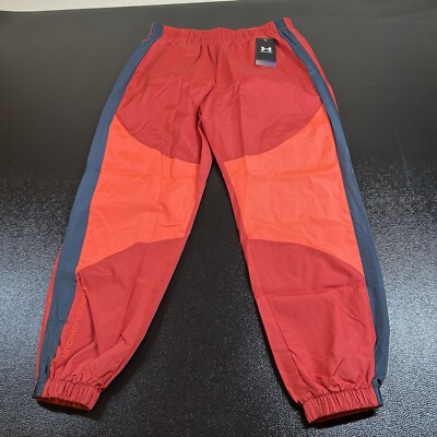Under Armour Rush Woven Pants Womens Medium Red Orange Jogger 30x26.5'' NEW