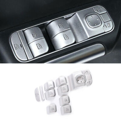 Window Lift Panel Switch Cover Trim For Benz GLB W247 2020-2023 Silver Aluminum