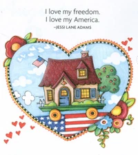 I LOVE MY FREEDOM AMERICA-Handcrafted Fridge Magnet-w/Mary Engelbreit art