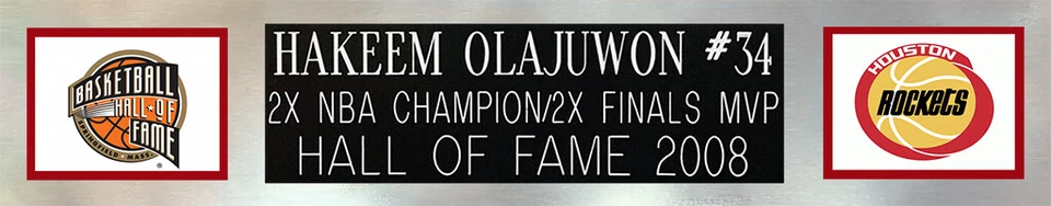 Hakeem Olajuwon Autographed & Framed White Rockets Jersey Auto Beckett COA - Image 4 of 4