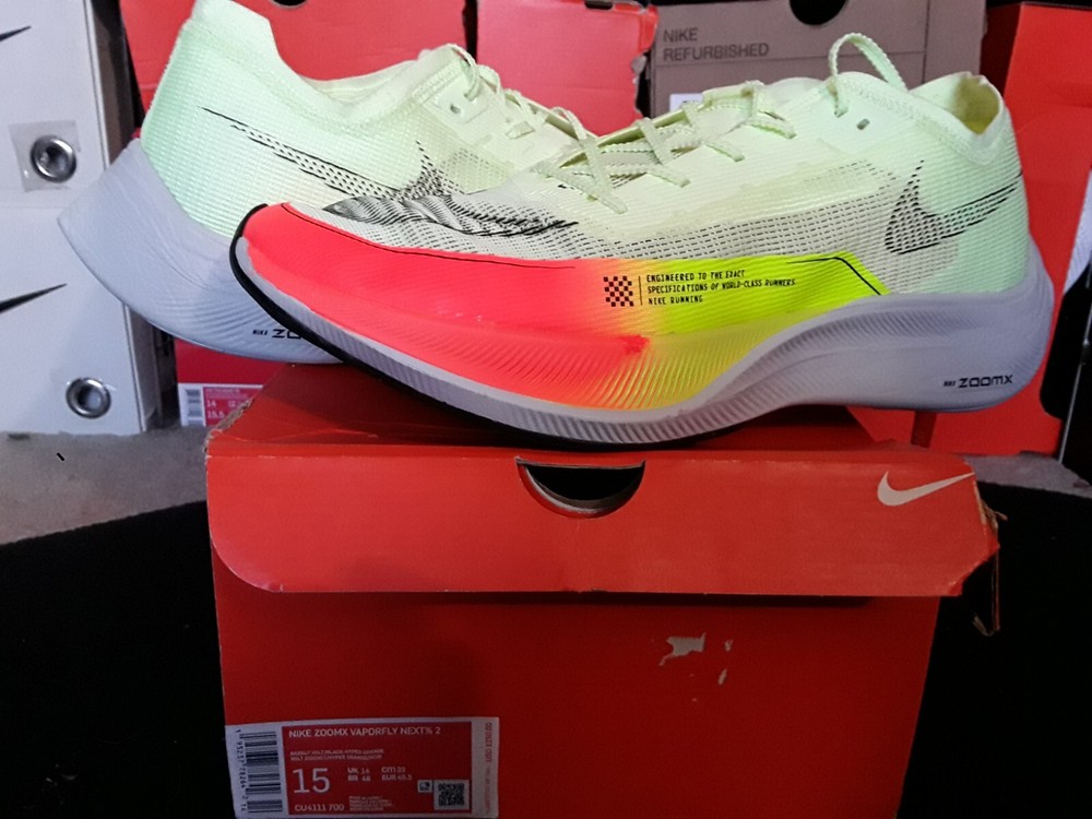 Nike Air ZoomX Vaporfly Next% 2 Running Shoes Barely Volt Black Hyper Orange CU4111-700  