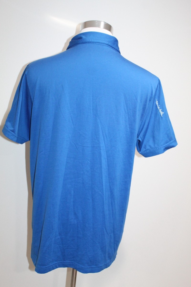 Travis Mathew Blue Golf Polo Shirt Mens Large, RN 123280 CA