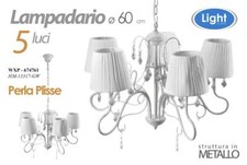 LAMPADARIO 5 LUCI Bracci METALLO Provenzale design CLASSICO MODERNO COPPE Plissè