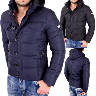 Reslad Winterjacke Herren Stepp-Look Männer Parka Kapuzen Jacke RS-507 SALE