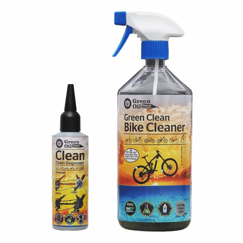 Green Oil Saver Bundle - Biodegradable Bike Cleaner 300ml Chain Degreaser  100ml