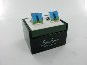 Golf Swing Holographic Cufflinks By Sonia Spencer Christmas Secret Santa Ebay
