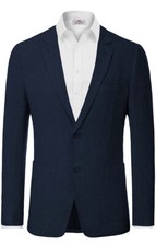 Paul Jones XL Slim Fit Mens Linen Sports Blazer Jacket Two Button Navy New