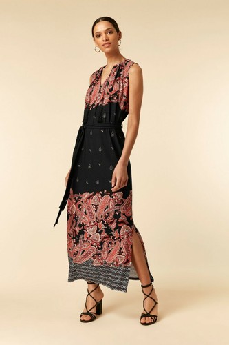 Wallis Multi Black Paisley Border Maxi Dress 10 - Picture 5 of 6