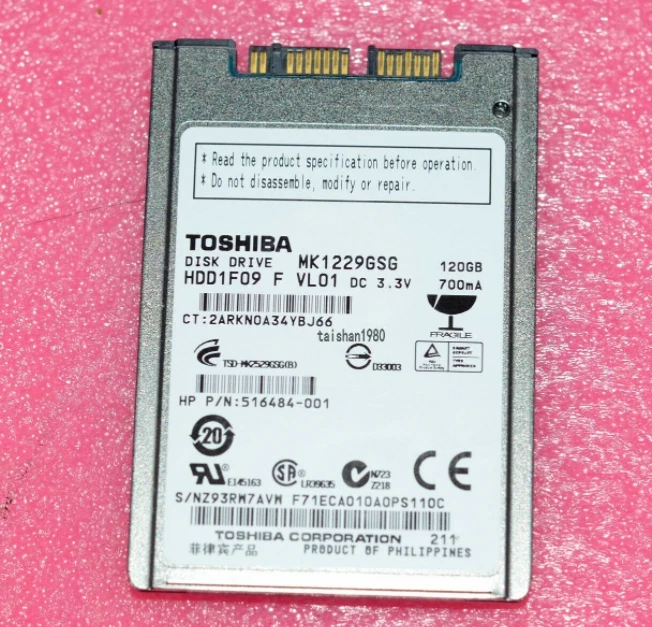 Toshiba 1.8" MK1229GSG SATA 120GB Hard Drive HP Elitebook 2530P 2730P 2740P - Image 4 of 4