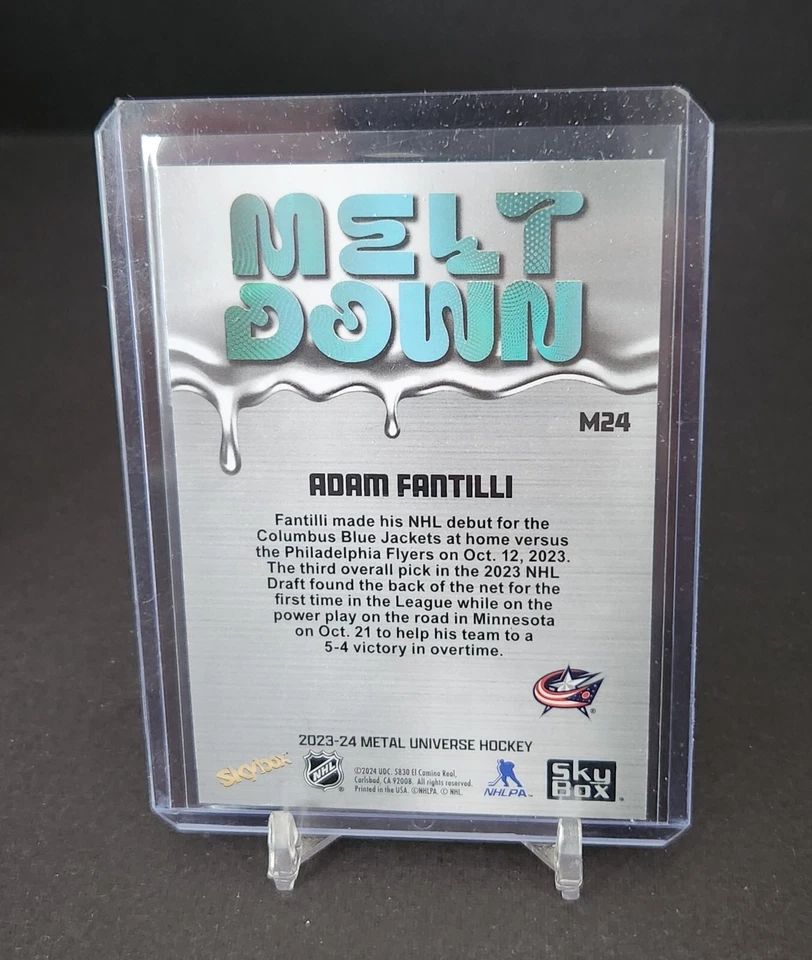2023-24 Metal Universe Adam Fantilli Meltdown #M-24 Columbus Blue Jackets - Image 2 of 2