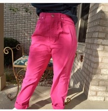 Vintage Justin Allen High Rise Hot Pink Pleated Front Pants Vintage 13/14