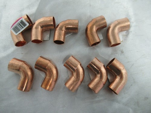 10pk Everbilt 187 615 FTGxC 1/2" Copper Elbow 90 Degree Street 683264314009