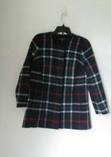 Talbots Double Face Plaid Multicolored Wool Blend Jacket P
