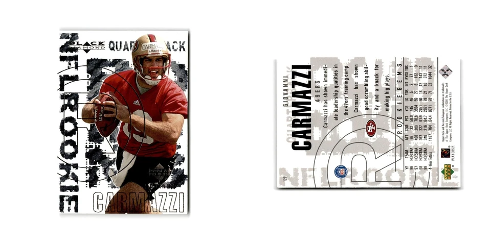 Giovanni Carmazzi Rookie 2000 Upper Deck Black Diamond #129 49ers NM - Image 3 of 3