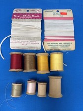 Vintage Lot Wooden Thread Spools Elastic Coats Clark Taylor