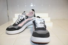 Vans Off the Wall Pink Gray Women's Lace-Up Comfort Sneakers - Size 6